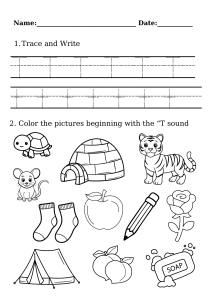 Letter T Worksheet for Kids: Tracing, Coloring, and Maze