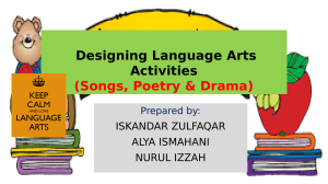Designing Language Arts Activities: Songs, Poetry & Drama