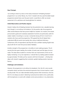 Student Assessment of AI Reading Assistant Programme