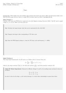 USNA EW202 Mechatronics DC Motor Homework Assignment