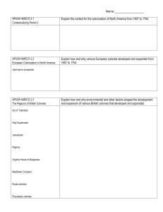 APUSH AMSCO Period 2 Study Guide: Colonization 1607-1754