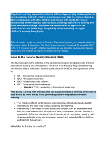 Play-Based Learning & Intentionality: EYLF Practices