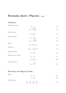 Physics Formula Sheet v2026