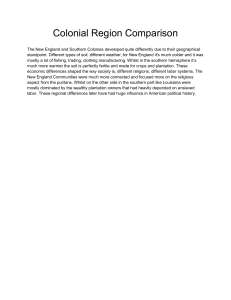 Colonial Region Comparison: New England vs. Southern Colonies
