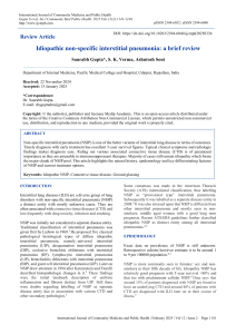 Idiopathic NSIP: A Brief Review