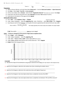 Math 1530 Project #2: Histogram & Scatter Plot Analysis