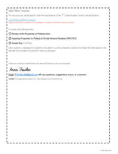 7th Grade Math: Multiplying & Dividing Rational Numbers Practice