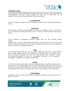 List of Transitional Words for Academic Writing