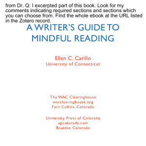 A Writer's Guide to Mindful Reading