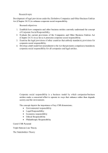 Zimbabwe CSR Legal Provisions Research