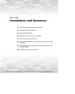 Career Counseling Foundations and Resources Textbook
