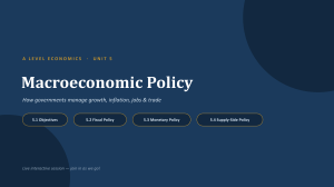 A Level Economics Unit 5: Macroeconomic Policy