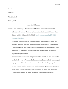 Annotated Bibliography on Nature vs Nurture