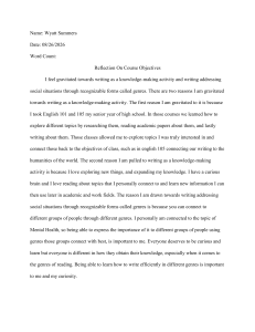Student Reflection: Course Objectives in Writing