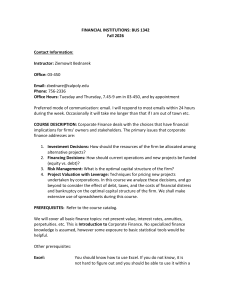 BUS 1342 Financial Institutions Course Syllabus Fall 2026