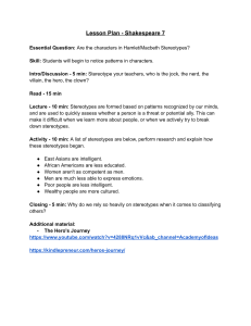 Shakespeare Lesson Plan: Stereotypes in Hamlet/Macbeth