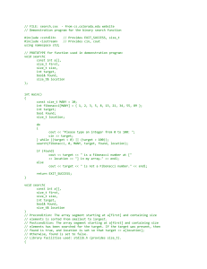 Binary Search Demonstration Program in C++