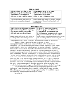 Psalm-Song and Closing Song with Commentary on Psalm 1