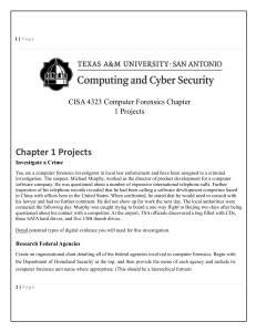 CISA 4323 Computer Forensics Chapter 1 Projects
