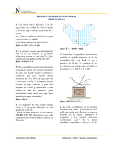 Mec&aacute;nica y Resistencia de Materiales - Taller de Clase 1