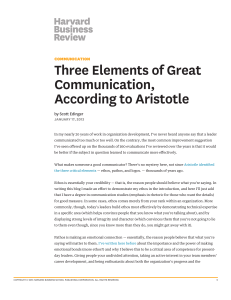 Three Elements of Great Communication by Aristotle