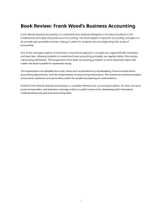 Book Review: Frank Wood's Business Accounting