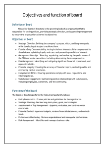 Objectives and Functions of a Board of Directors
