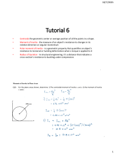 Tutorial 6: Centroids & Moments of Inertia