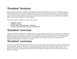 &lsquo;Disabled&rsquo; by Wilfred Owen: IGCSE English Analysis Guide
