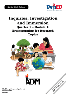 III12 q1 mod1 BrainstormingforResearchTopics