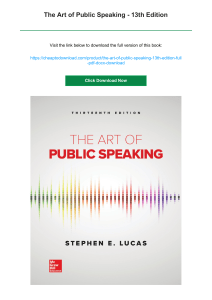 The Art of Public Speaking 13th Edition Textbook