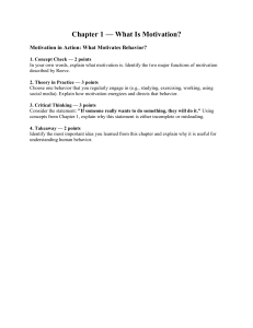 Chapter 1: What Is Motivation?