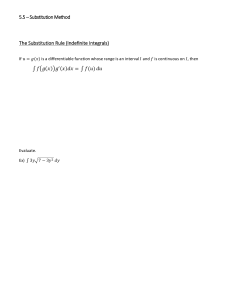 Calculus: Substitution Method for Integrals