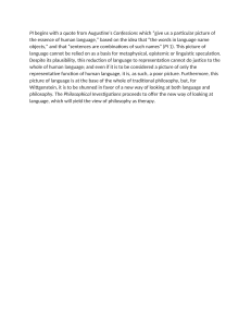 Wittgenstein's Philosophical Investigations: Language as Representation