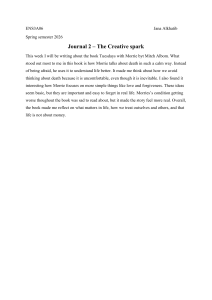 Journal 2: Reflection on Tuesdays with Morrie