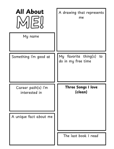 All About ME! Worksheet