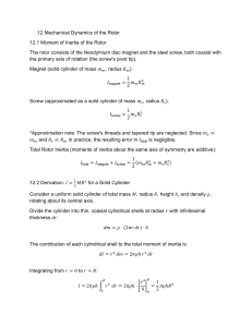 Mechanical Dynamics of the Rotor: Moment of Inertia & Derivations