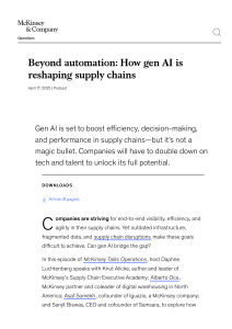 Beyond automation: How gen AI reshapes supply chains