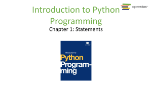 Introduction to Python Programming Chapter 1: Statements