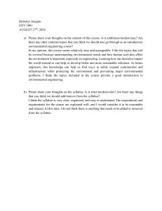Student Response on Environmental Engineering Course Content