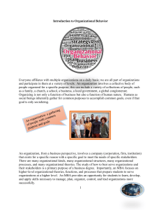 Introduction to Organizational Behavior: MBA Course Guide