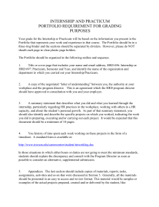 HRD Internship & Practicum Portfolio Requirements