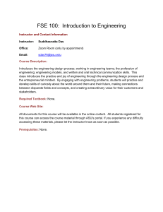 FSE 100: Introduction to Engineering Syllabus