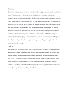 Business Case Analysis: A Four-Step Method for Recommendations