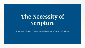 The Necessity of Scripture: Systematic Theology Study