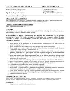 Technology Support Aide Job Description - Central Unified School District