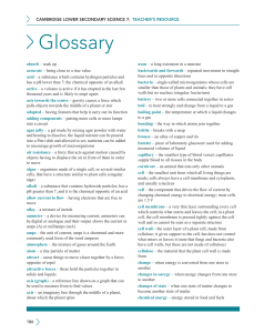 Cambridge Lower Secondary Science 7 Glossary