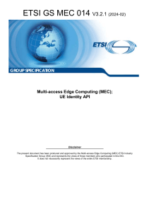 ETSI GS MEC 014 V3.2.1: UE Identity API Specification
