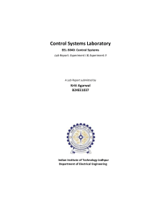 Control Systems Lab Report: Experiments I & II