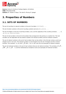 Properties of Numbers - Schaum's College Algebra